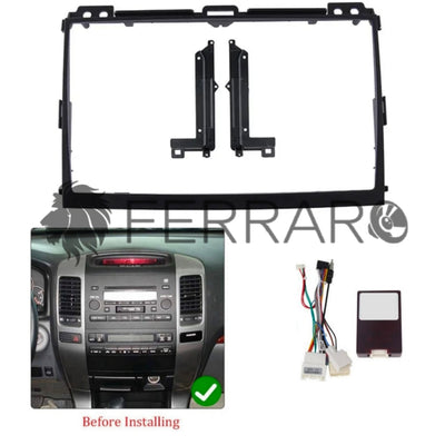 (PRENOTA) Kit Montaggio Autoradio 9"Pollici Toyota Prado J150 (2009-2023), Mascherina, Cablaggio per Autoradio Android