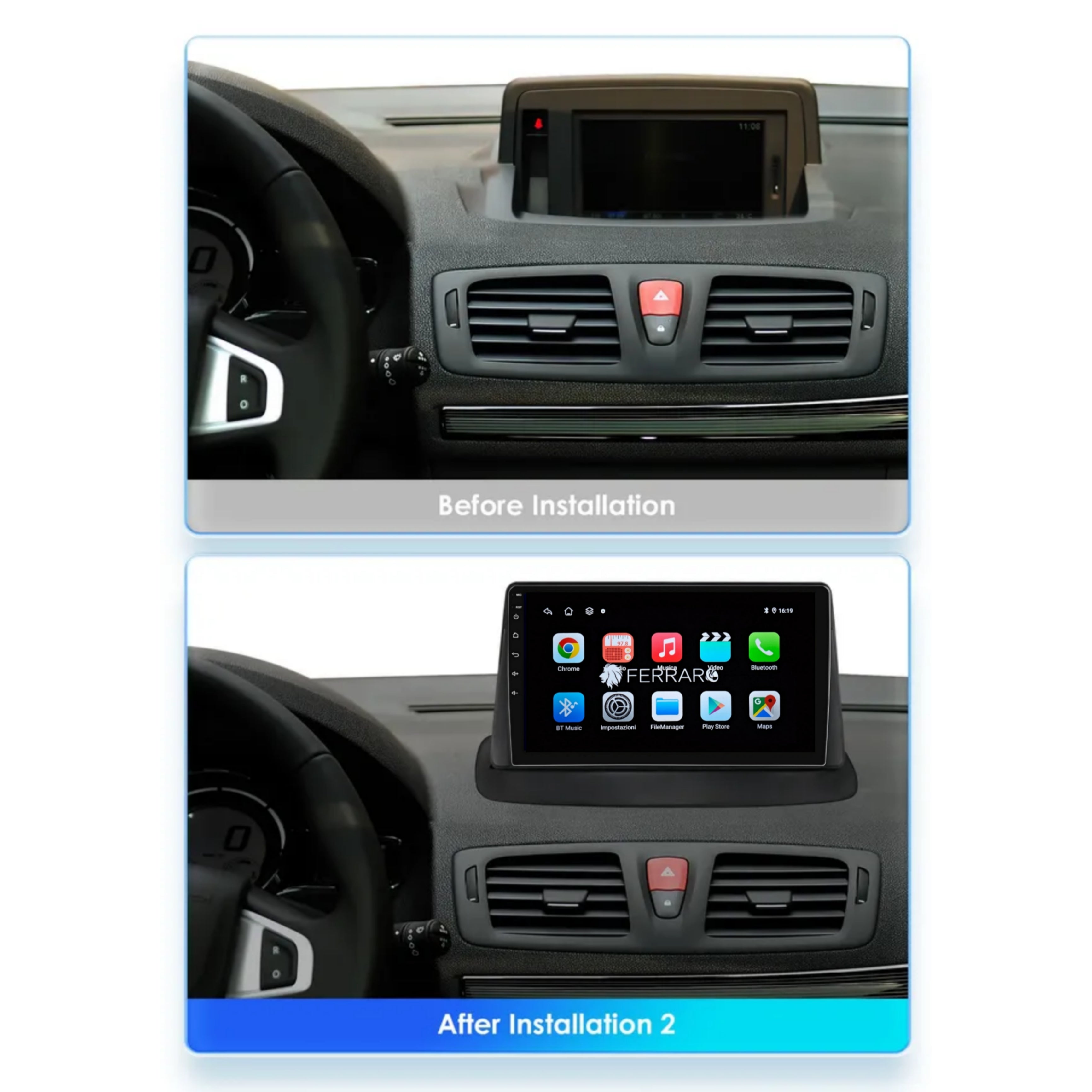 Autoradio per Renault Megane 3 9" (2008-2016) Android, Bluetooth, CarPlay, Android Auto, 2GB/4GB/6GB/8GB Ram