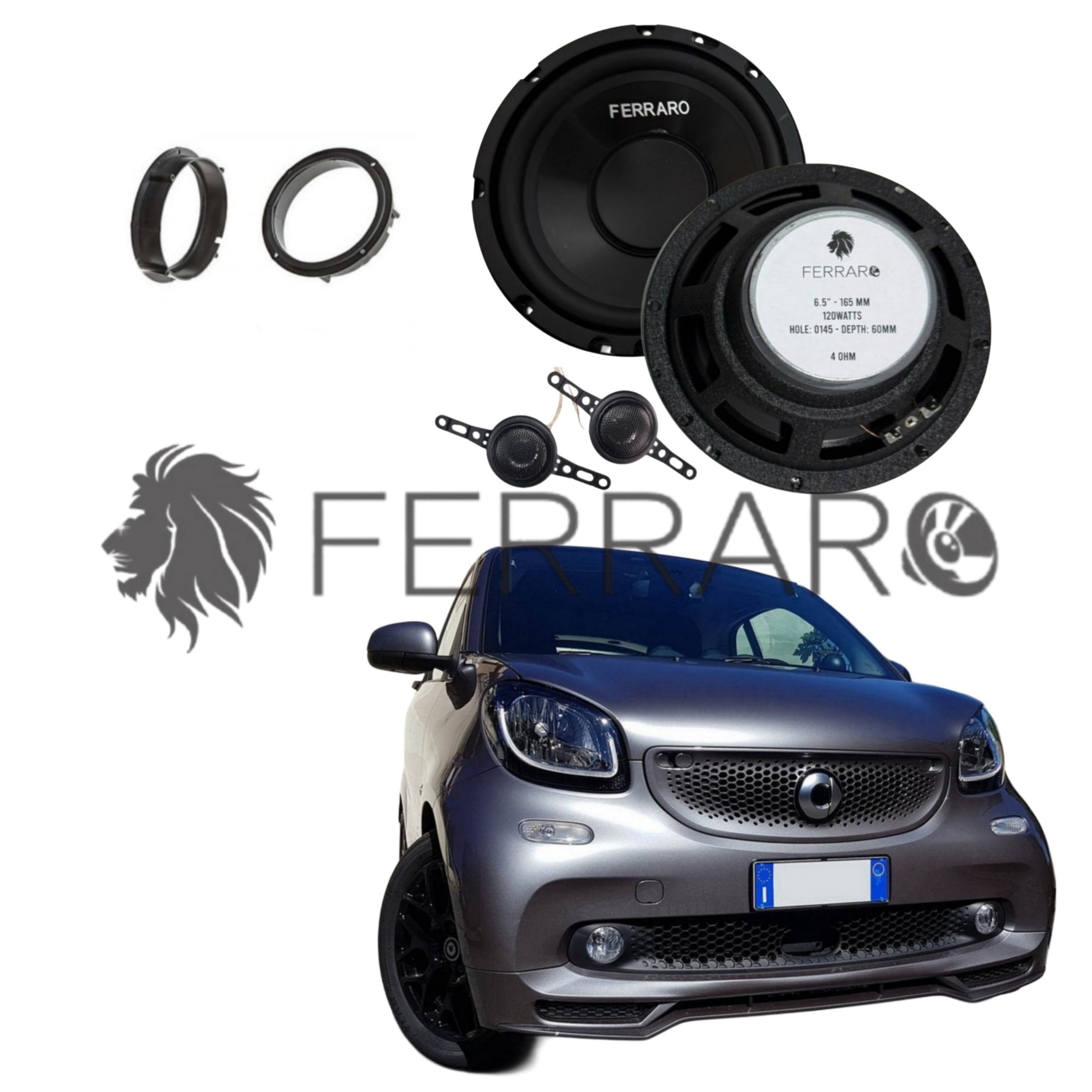 FerraroStore Kit 2 Altoparlanti, ASK-165.2, Anteriori, Smart ForTwo 453