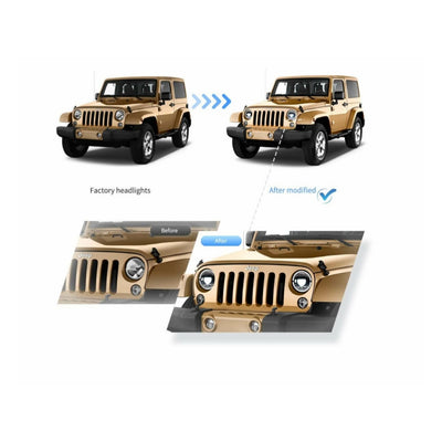 (PRENOTA) Fanali Anteriore Completo per Jeep Wrangler JK 3ª Serie (2007-2018) a LED