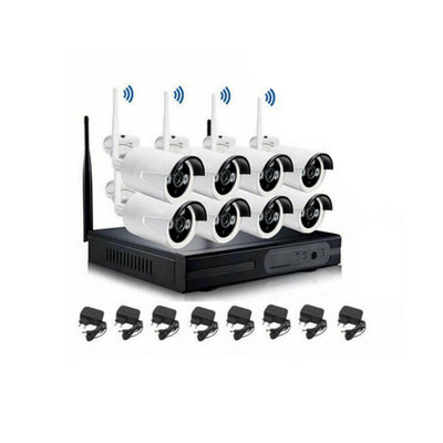 Kit Videosorveglianza, 8 Camere, Wireless, Sorveglianza, AHD, Infrarossi, Full HD