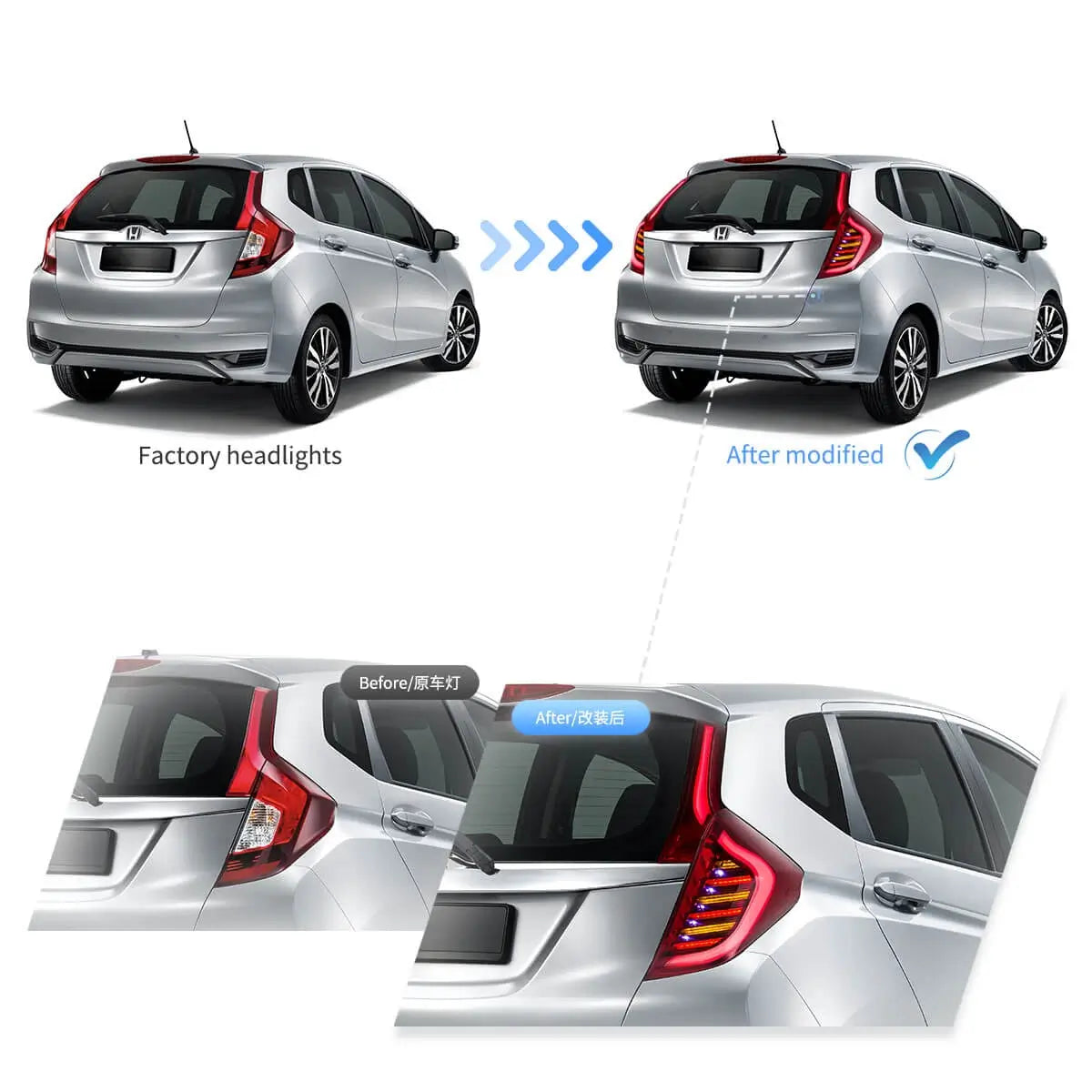 (PRENOTA) Fanali Posteriore Completo per Honda Fit/Jazz (2015-2020) a LED