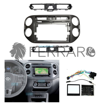 Kit Montaggio Autoradio 9"Pollici Volkswagen Tiguan (2006-2016) Mascherina, Cablaggio Autoradio Android