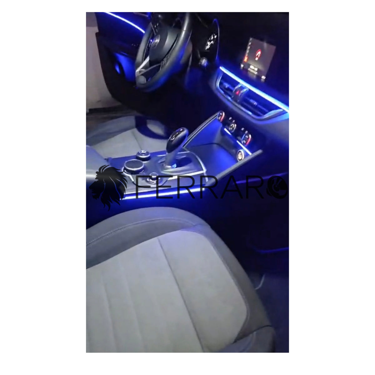 Ambient Light per Alfaromeo Giulia, Stelvio, Universale, Luci Ambiente con Comando da App, RGB Led, Led Dinamico