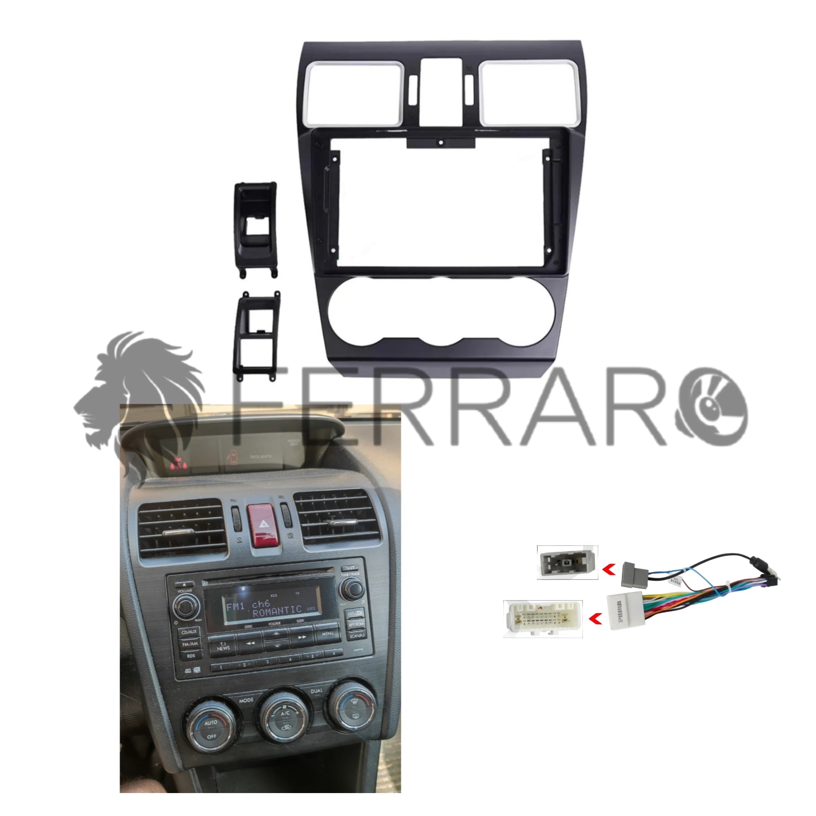(PRENOTA) Kit Montaggio Autoradio 9"Pollici Subaru Forester 4, Impreza XV (2012-2019), Mascherina, Cablaggio per Autoradio Android