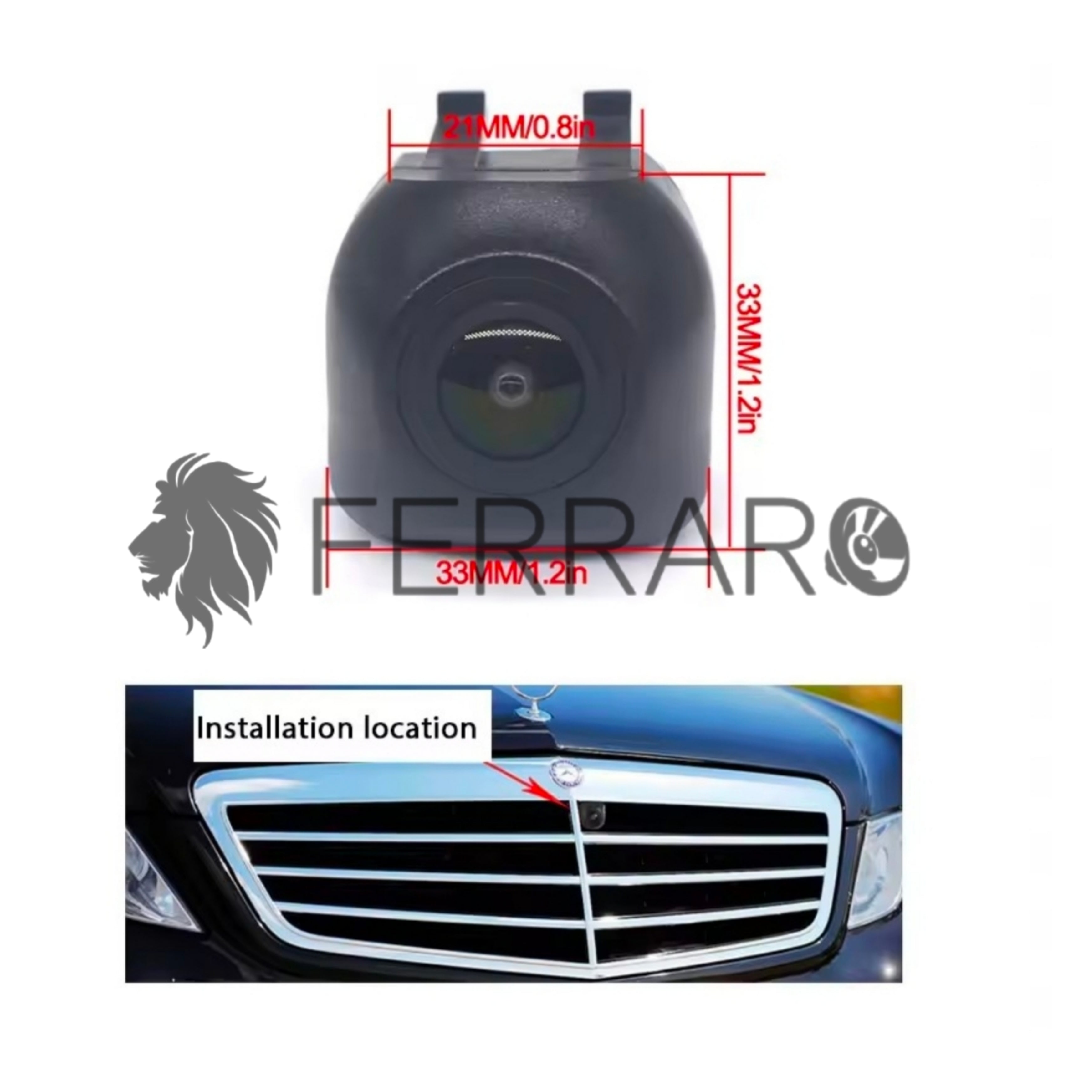 (PRENOTA) Telecamera Frontale per Mercedes Classe E (2009-2015), AHD, 1920x1080, 170° Gradi