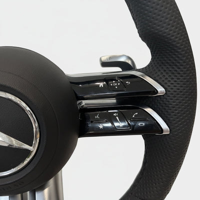 (PRENOTA)Volante per Mercedes, Pelle Nera, Filo Nero, AMG