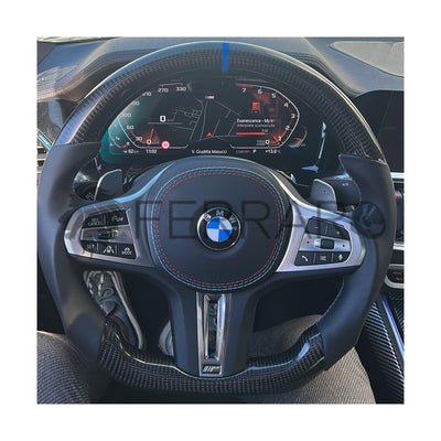 (PRENOTA) Volante Sportivo per BMW Serie 3 G20, G21, G80, G81 (2018-2025), Carbonio, Customizzato in Pelle