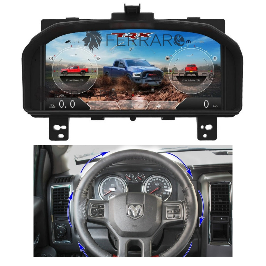(PRENOTA) Virtual Cockpit 13.1" per Dodge RAM 1500, 2500, 3500 (2008-2012), HD Ultra, CarPlay e Android Auto