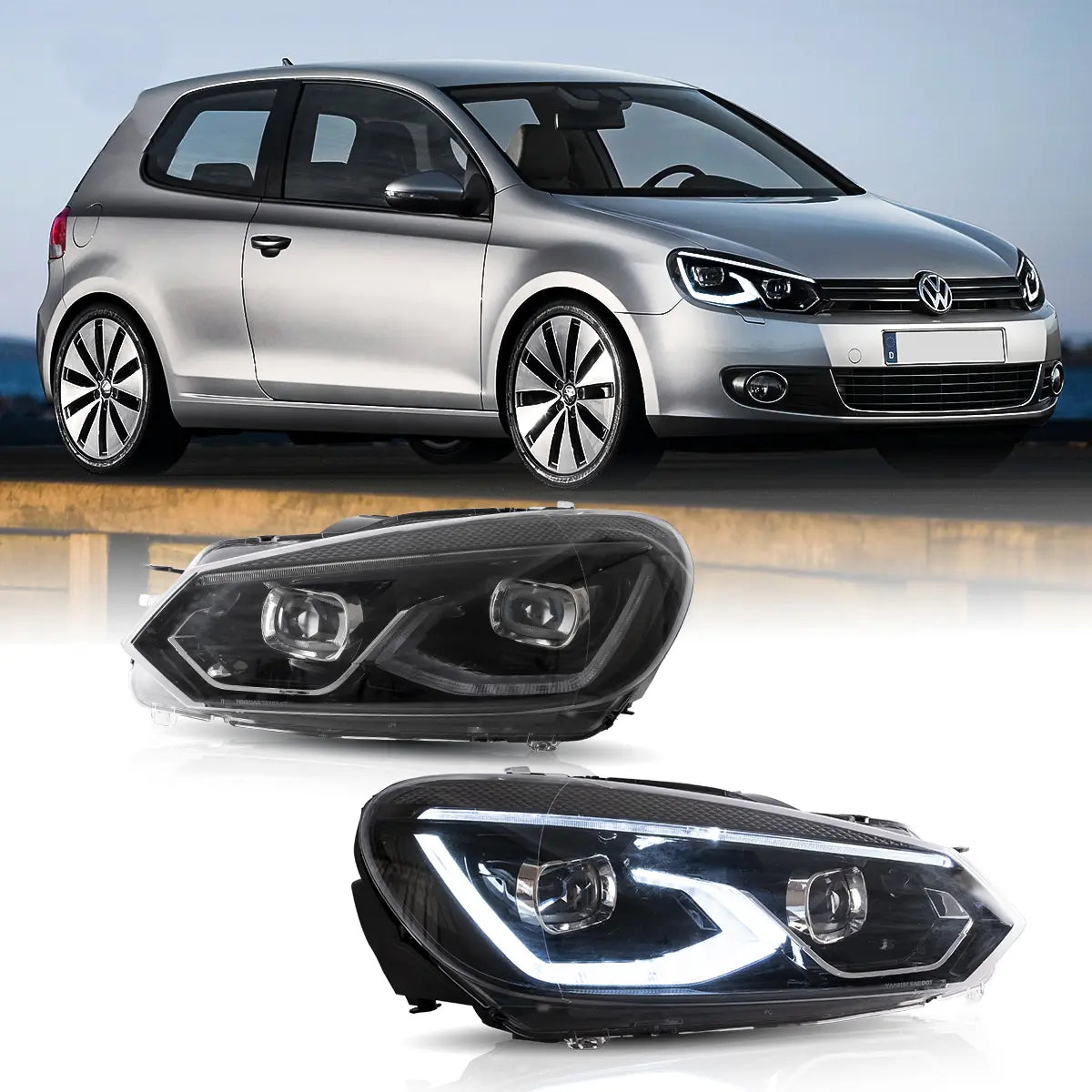 (PRENOTA) Fanali Anteriore Completo per Volkswagen Golf VI, MK6 (2008-2012) a LED