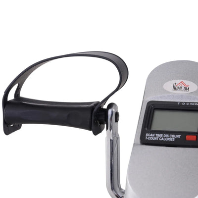 HOMCOM Mini Cyclette Portatile per Gambe e Braccia, Pedaliera per Riabilitazione con Display LCD, Argento