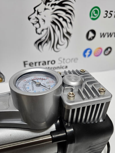 Portable Air Compressor - Car, Bike, Motorcycle, Pressure Gauge, Double Piston for Car, with Pressure Gauge, 85L/min, Accessories, Bag