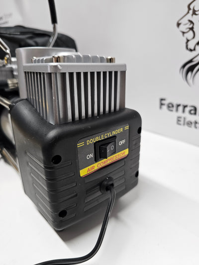 Portable Air Compressor - Car, Bike, Motorcycle, Pressure Gauge, Double Piston for Car, with Pressure Gauge, 85L/min, Accessories, Bag
