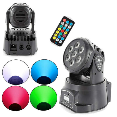 Testa Mobile Eventi, Rotante, 7 luci da Discoteca, Led RGB, Effetto Luci Disco