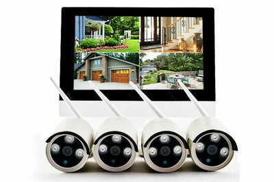Kit Videosorveglianza x4 Camere + Monitor 10"Pollici, DVR 4 Canali, HD, Mouse