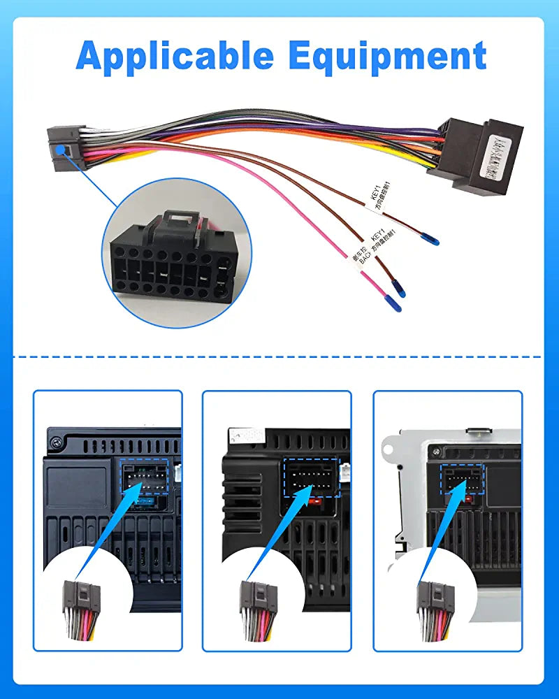 16 Pin Cable Adapter - ISO Standard, Car Radio Adapter Universal Connector