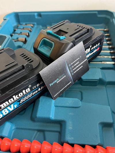 Trapano, Avvitatore a impulsi, Doppio Attacco a Batteria, Accessori, Valigetta