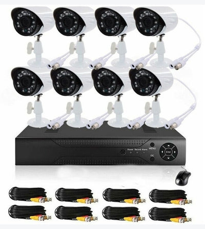 Kit Videosorveglianza 8x Telecamere con Filo, AHD, 24 led, 2 MPX, DVR, h.264 CCTV, Mouse