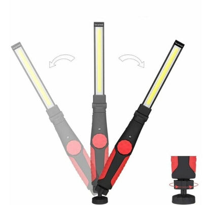 Torcia Led Ricaricabile, USB, Lampada Lavoro, Portatile, Base Calamitata, Regolabile