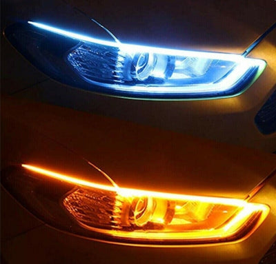 Flexible LED for CAR 2PCS - Car Headlights, Lighting SET, 60cm, LED Strip, White &amp; Yellow.