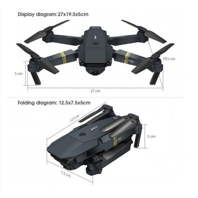 Mini Drone, Pieghevole, Quadricottero, Telecamera, Telecomando, 2.4G Wireless