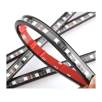 Car Adhesive Ambient Lights - RGB Car Interiors, 4 Light Strips, Adhesive, 72LED, Waterproof Tuning, Music Control